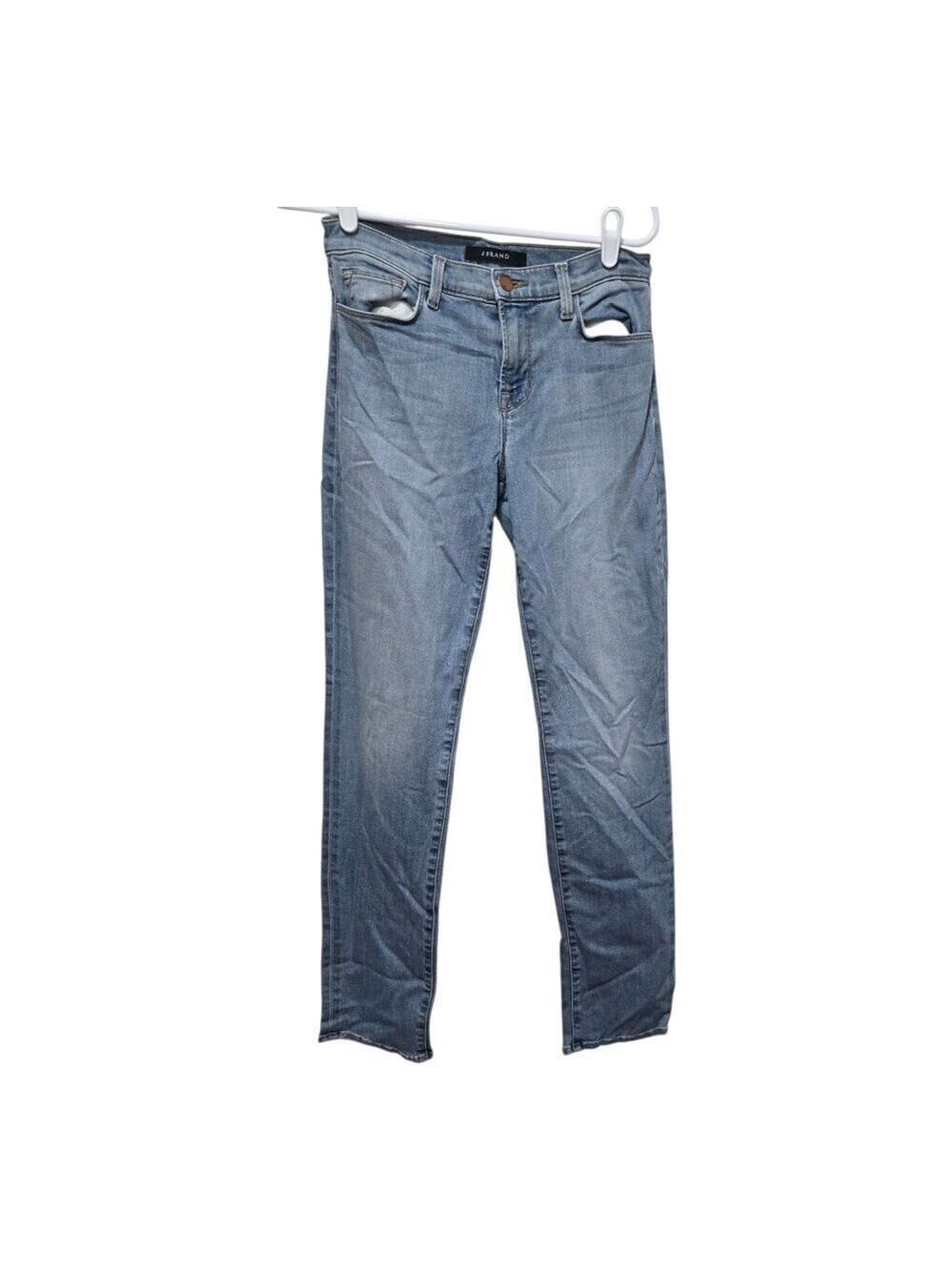 J Brand Straight Leg Jeans 27 Mid Rise Blue Stretch Denim